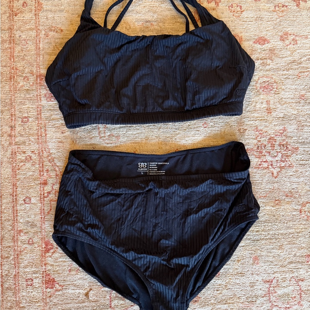 Albion Black Ribbed Swimwear